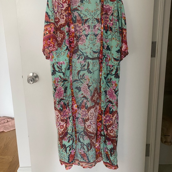 Anthropologie Duster/Long Throw - Blue/Red/Pink - One Size (fits M/L) - Picture 2 of 4